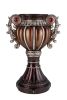 17.5" Bronze Delicata Urn Shaped Decorative Vase with Silver Accents