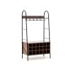 Baker's Rack with Detachable Wine Rack and 5 Rows of Stemware Glass Holders