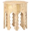 Handcarved Design Solid Mango Wood End Table