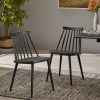 Set of 2, Black Farmhouse Spindle Back Dining Chairs