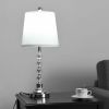 Set of 3 Chrome Finish Lamps,1 Floor Lamp and 2 Table Lamps with Glass Crystal Ball Design