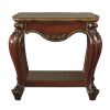 Honey Oak End Table with Open Bottom Shelf and Queen Anne Legs