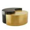 Yin Yang Modern Contemporary Black and Gold Coffee Table
