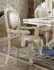 Set of 2, Taupe and Bone White Arm Chairs with Ornate Scrolled Legs and Contoured Nailhead Trim