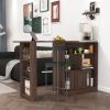 360° Rotating Top Modern Bar Cabinet with Storage Compartments