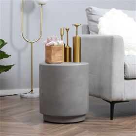 Round Gray End Table with Adjustable Foot Pads for Indoor or Outdoor Usage
