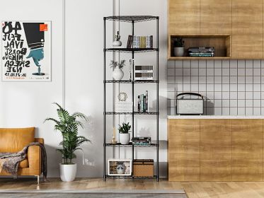 6 Tier Corner Pentagonal Shelf Wire Rack, Convert to 2 Shelves, with Adjustable Shelves and Adjustable Feet