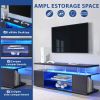 70” TV LED Stand Gaming Entertainment Center Media Storage Console Table with Large Side Cabinet