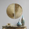 Set of 2, Madison Park Gold Half Moon Metal Wall Decor with Vertical or Horizontal Display Options and Linear Line Pattern