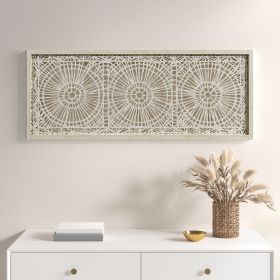 Framed Shadow Box  Medallion Wall Decor Made with Rice Paper