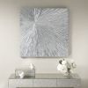Madison Park Modern Abstract Hand Painted Dimensional Resin Wall Art with Silver Metallic Burst Design