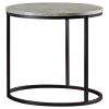 Gray Faux Marble Tabletop End Table with Round Gunmetal Base Frame