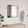 23.6" x 23.6" Black Square Iron Wall Mirror