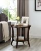 Perth Contemporary Oval Shelf End Table with Open Bottom Shelf and Espresso Finish