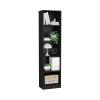 Vinton XS Bookcase with 5 Shelves and Black Finish