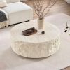 35.43' Round Fiberglass Coffee Table with Stone Design