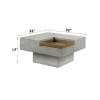 ACME Kailano Weathered Gray Finish Coffee Table with Corner Storage Tray and Solid Pedestal Base