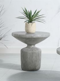 19” Handcrafted Laddie Weathered Gray Finish End Table for Outdoor or Indoor Use