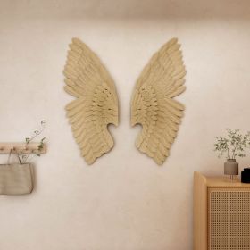 32.7" Luxury 2 Pieces Gold Wing Wall Decor Home Angel Wing Art Set