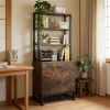 2 Drawer File Cabinet with Bookshelves and Lock