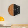 11.8" Rustic Abstract Wood Wall Clock with Multi Hanging Options and Adjustable Splicing Shape Design
