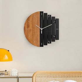 11.8" Rustic Abstract Wood Wall Clock with Multi Hanging Options and Adjustable Splicing Shape Design