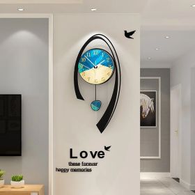 24.8" Multi-Color Modern Acrylic Wall Decor Clock with Unique Pendulum Swing Design, Silent Movement, Matte Textured Surface and Arabic Numbers