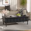 3 In 1 Lift-Top Table with Foldable Top, Coffee Table, Workstation or Dining Table, 2 Side Drawers and Hidden Storage Compartments