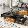 3 In 1 Lift-Top Table with Foldable Top, Coffee Table, Workstation or Dining Table, 2 Side Drawers and Hidden Storage Compartments