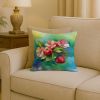 18” Arkansas Apple Blossom Throw Pillow with Watercolor Artwork, Indoor/Outdorr Usage and Machine Washable