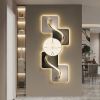39.4" Large Silent Wall Clock with Built-In LED Light and Modern Abstract Geometric Design