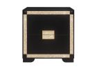 Lively Black & Gold Nightstand with 2 Drawers, Glitter Detail Trimming & Glitter Drawer Handles