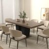 Extendable Dining Room Table with Black Pedestal Base, Rectangular Shape and Seats 4-10 People