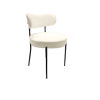 5 Piece White Modern Dining Set, 31.5” Round Dining Table and 4 Upholstered Boucle Chairs