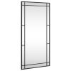 39.4” Black Wall Mirror with Rectangle Iron Frame and Vertical or Horizontal Hanging