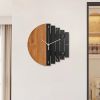 11.8" Rustic Abstract Wood Wall Clock with Multi Hanging Options and Adjustable Splicing Shape Design