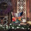 18” New York Roses Throw Pillow with Watercolor Artwork, Indoor/Outdorr Usage and Machine Washable
