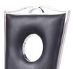 Set of 2, Black and Silver Dining Chairs with Cabriole Design Legs, Synthetic Leather Fabric, Silver Stainless Steel Frame and Cut-Out Back