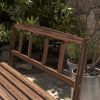4-Person Carbonized Patio Dining Set with Carriage Wagon Wheel Design