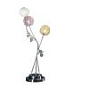 24” Metal Table Lamp, Silver Chrome Base with Dandelion Design and 3 Shade Colors