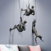 Industrial 3 Piece Climbing Men Resin Wall Decor with Multi Hanging Options and Detailed Handcrafted Design