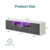 Fashion TV Stand Entertainment Cabinet Center with LED Light Belt, 1 Drawer & 2 Doors and Remote Control