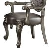 ACME Versailles 2 Piece Antique Platinum & Silver Arm Chair Set