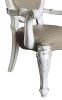 Set of 2, Taupe and Bone White Arm Chairs with Ornate Scrolled Legs and Contoured Nailhead Trim