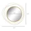 HOMCOM 25.6" Circle Wall Mirror with Gold Metal Asymmetrical Design