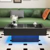 Extendable Coffee Table with Sliding Tabletop and Hidden Storage Compartment