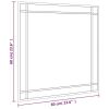 23.6" x 23.6" Black Square Iron Wall Mirror