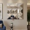 3D Mirror Wall Decor with Beveled and Symmetrical Glass Design