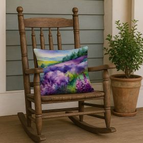 18” New Hampshire Purple Lilac Throw Pillow with Watercolor Artwork, Indoor/Outdorr Usage and Machine Washable