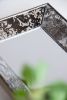 24" x 15" Antique Silver Rectangle Wall Mirror or Mirrored Display Tray with Floral Accents Design